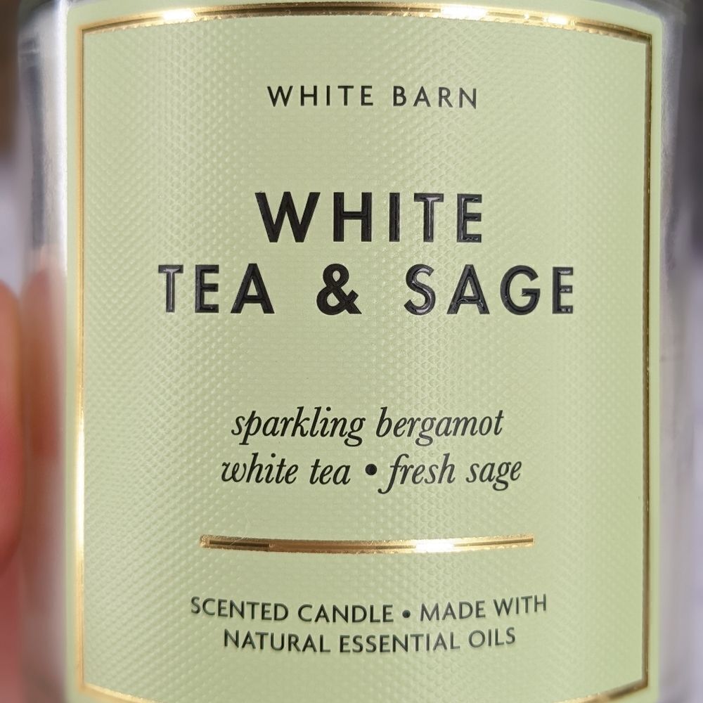 White Barn White Tea & Sage Mason Single Wick Candle - Picture 2 of 6